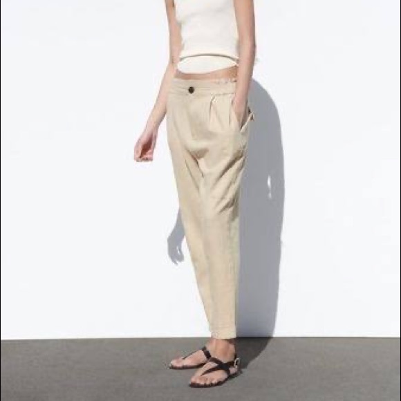 ZARA Cream Pants - Picture 2 of 5